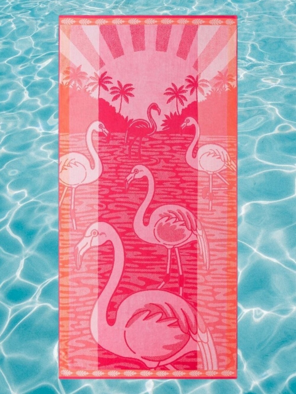 Pink Flamingo Jumbo Beach Towel. Quick Dry.